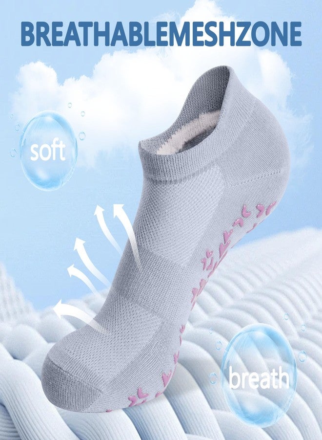 Tphon Pilates Socks for Women, Non Slip Yoga Socks with Grip for Barre Ballet Hospital Workout Slipper Sock 3 Pairs - Image 4